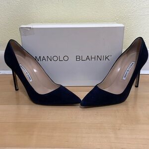Navy Suede Manolo Blahnik pumps